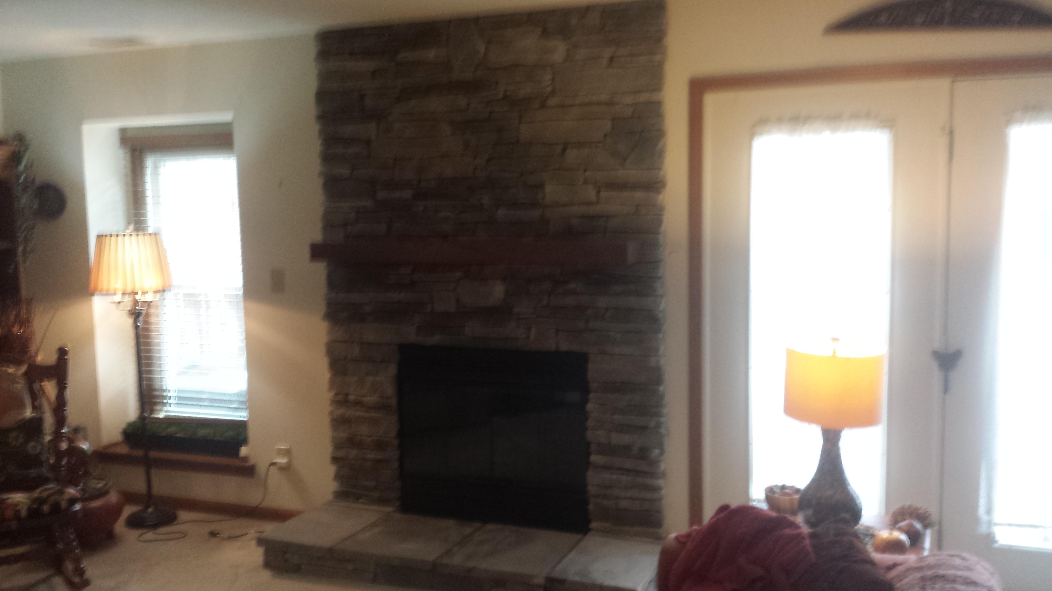 We demoed the old unit and fireplace face. We installed new