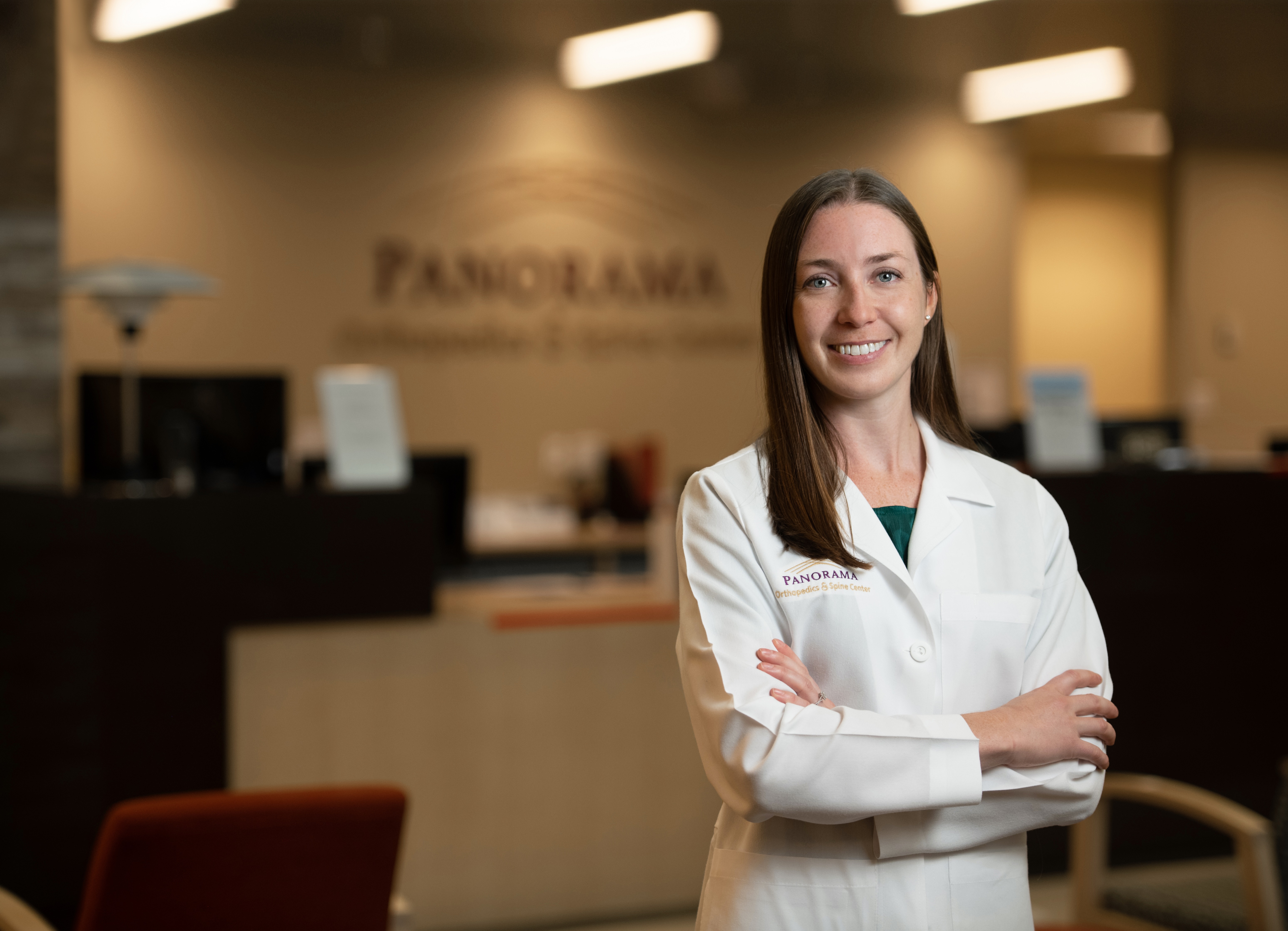 Dr. Katherine Dederer at Panorama Orthopedics and Spine Center in Golden, Colorado.  Photo by Ellen Jaskol. August 14, 2020.