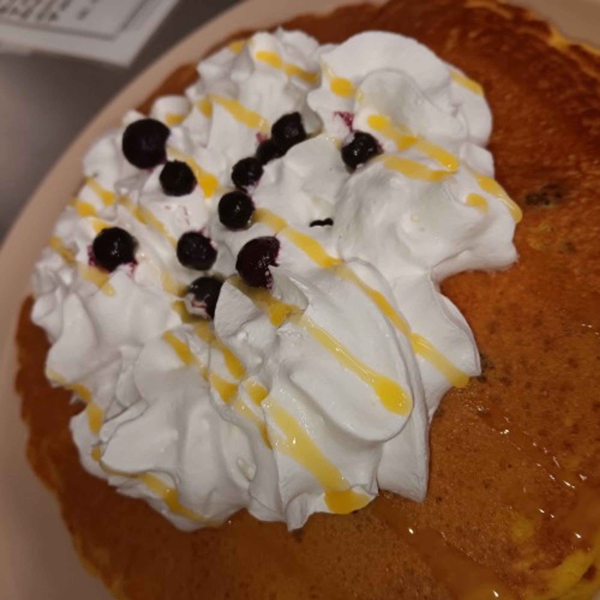 Two Chocolate Chip Hot Cakes with Whipped Cream