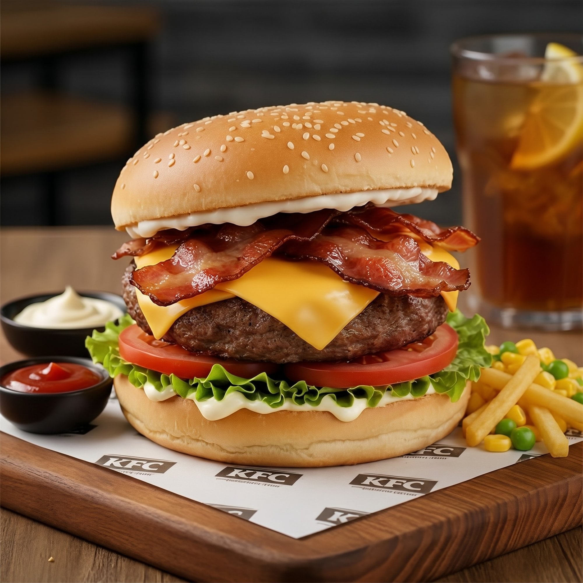 (X Bacon) Bacon Cheeseburger Sandwich