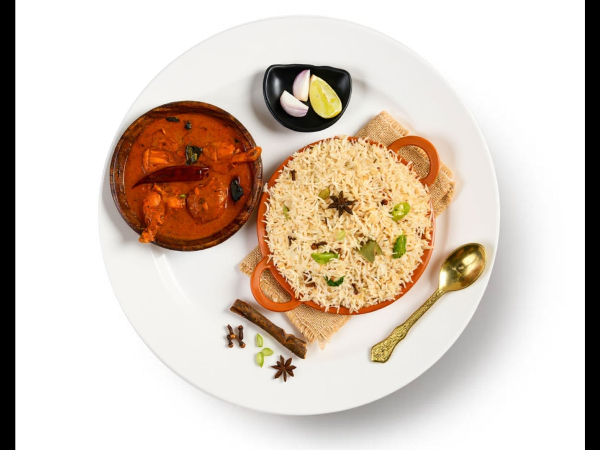 Bagara Rice with Chicken Curry