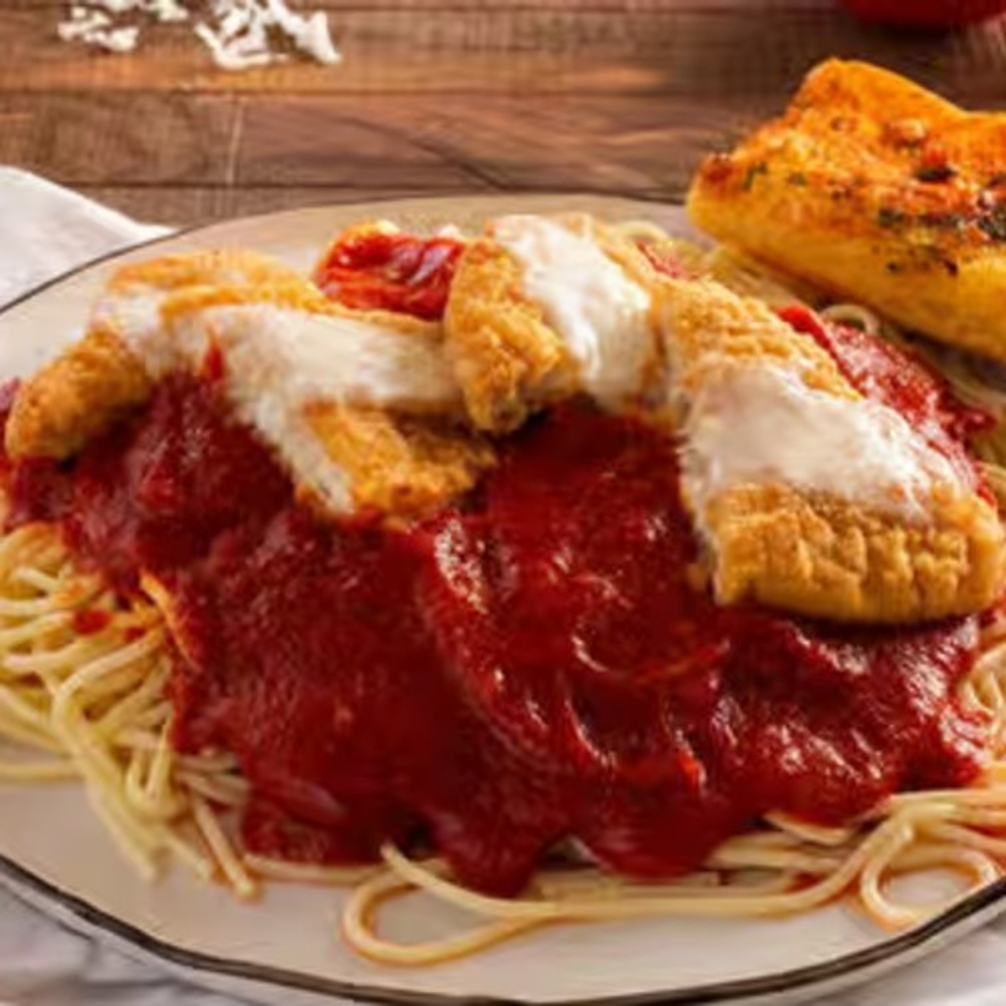 Chicken or Eggplant Parmigiana Pasta