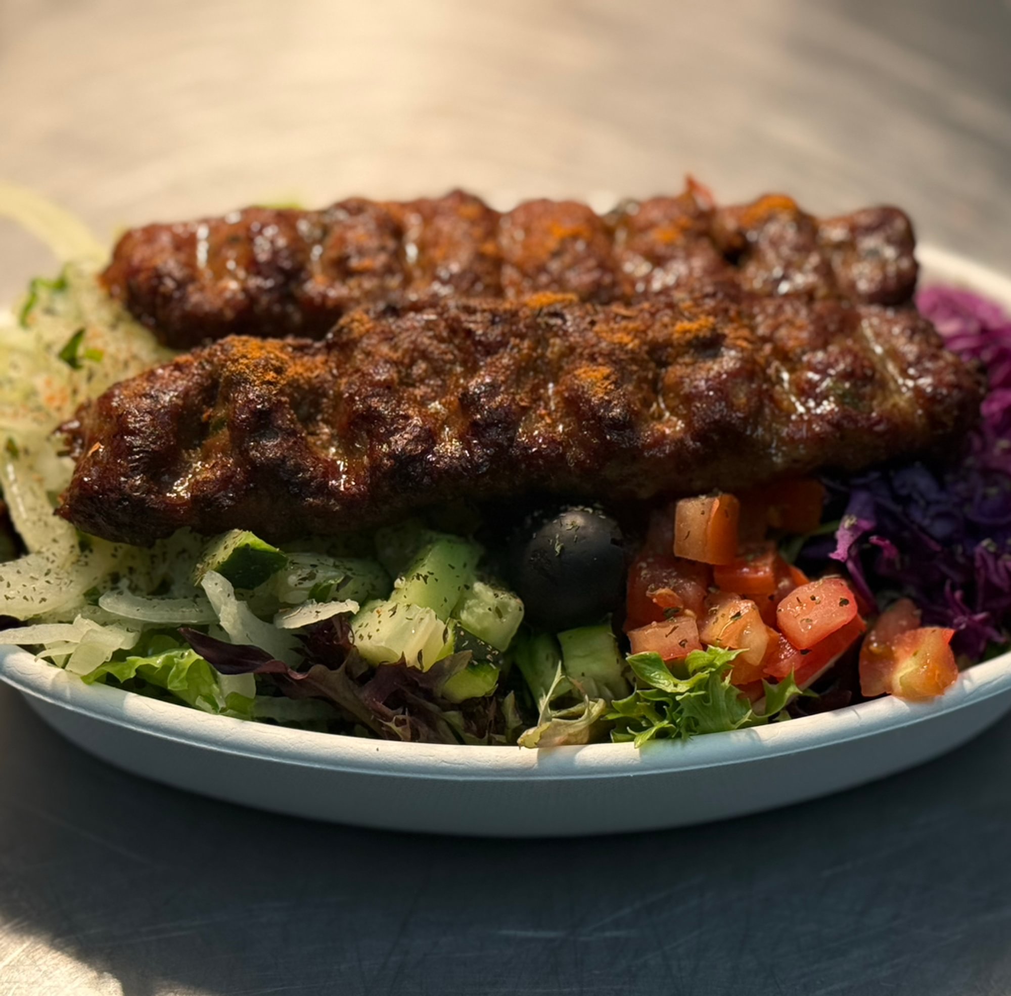 Ground Beef Kebab Salad