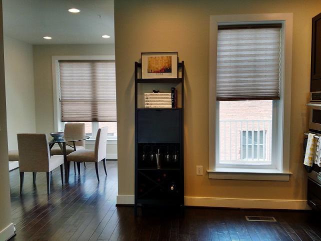 Whether it's to shade the sun or increase privacy, you can't go wrong with our Pleated Shades! They're featured in this contemporary space from Arlington-but they look amazing with lots of different design styles!  BudgetBlindsArlingtonAlexandria  PleatedShades  ArlingtonVA  FreeConsultation  Window