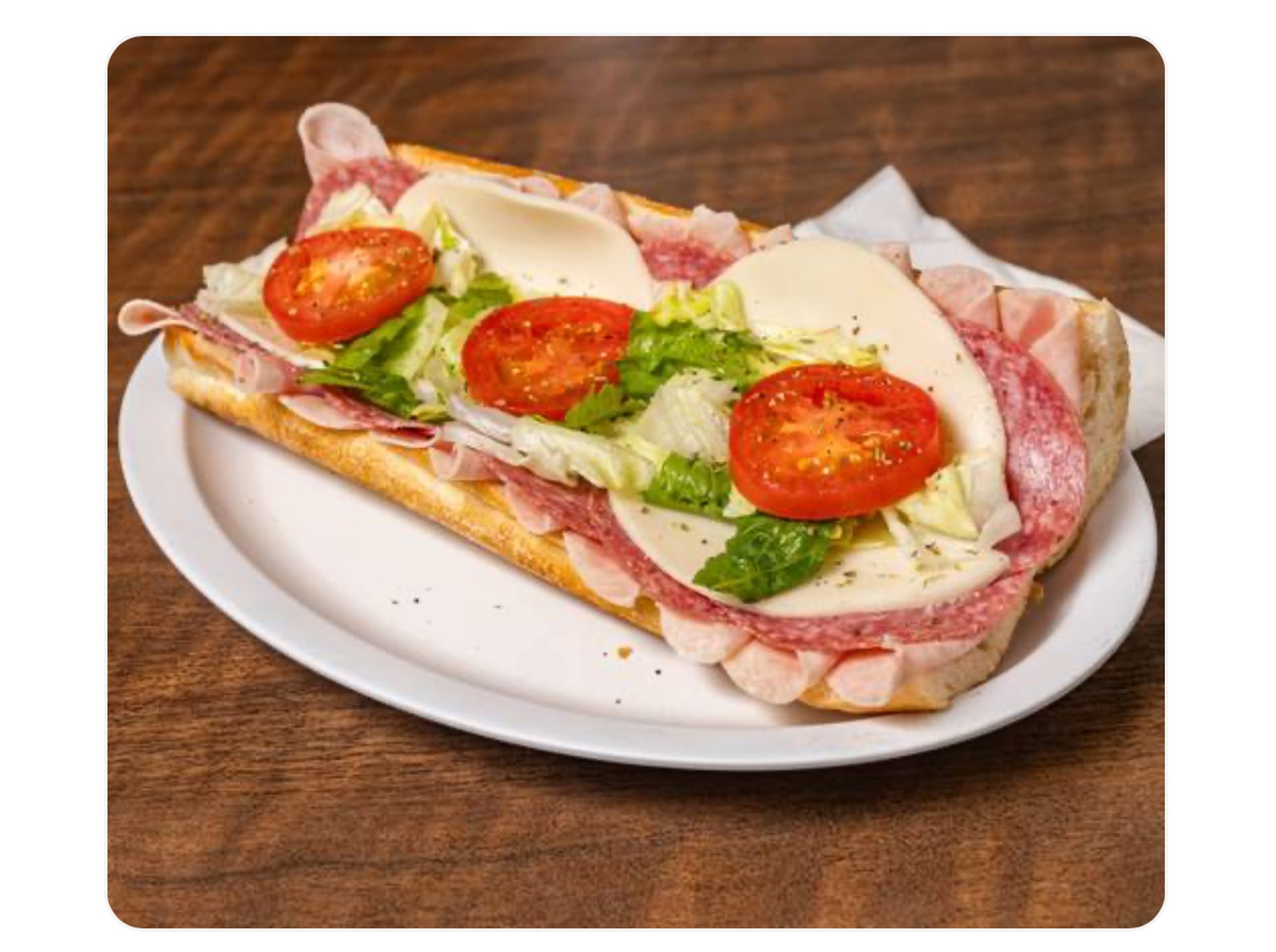Salami and provolone sub