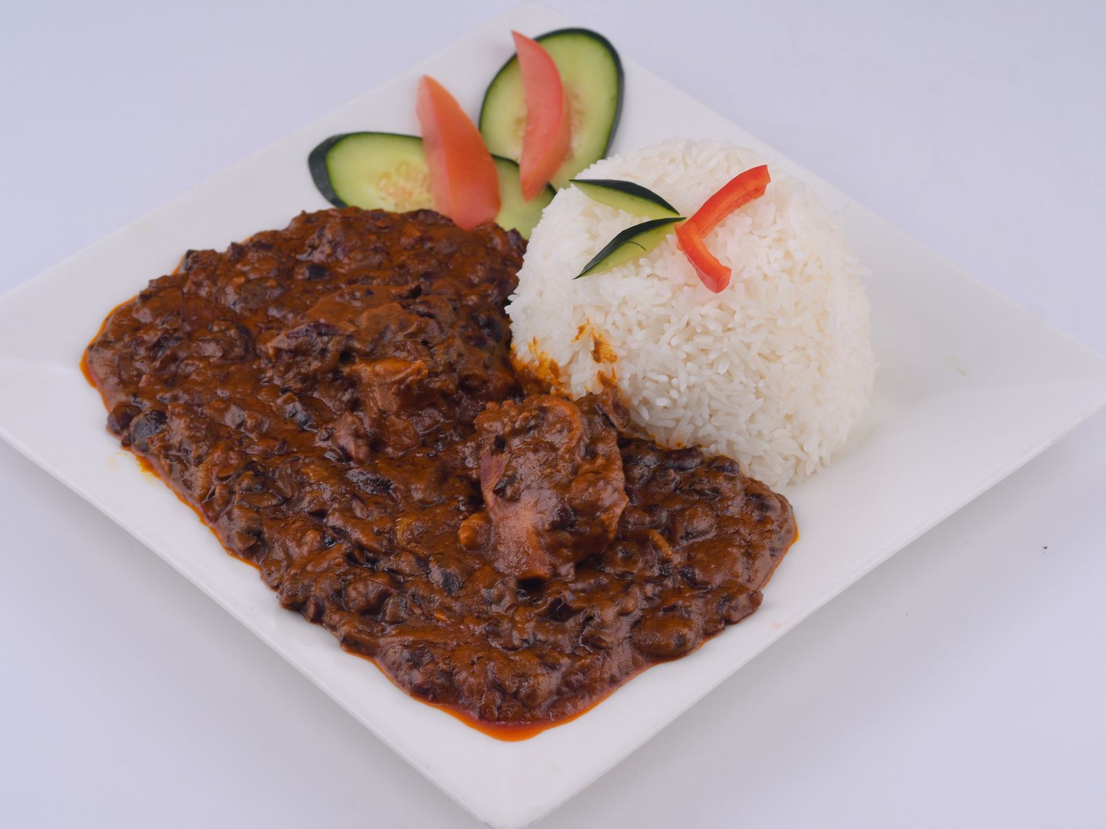 Bean Toborgee Served with Rice
