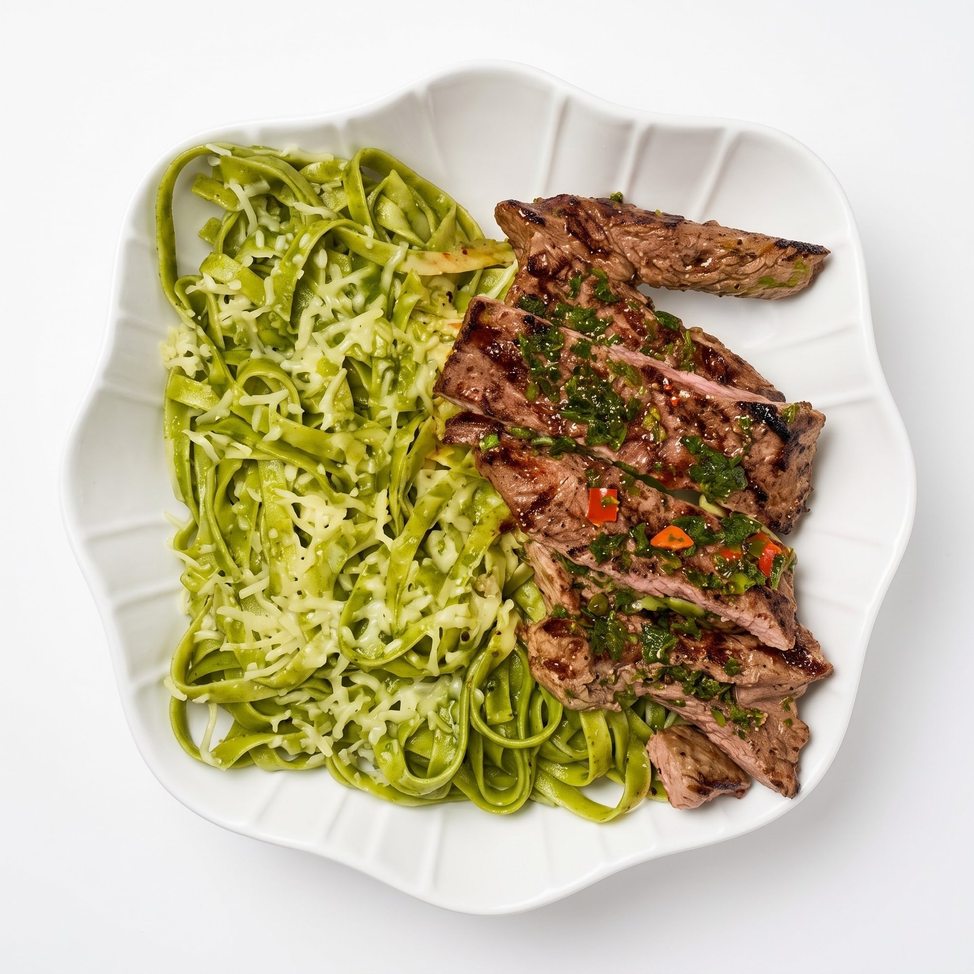 Tallarín Verde con Bistec