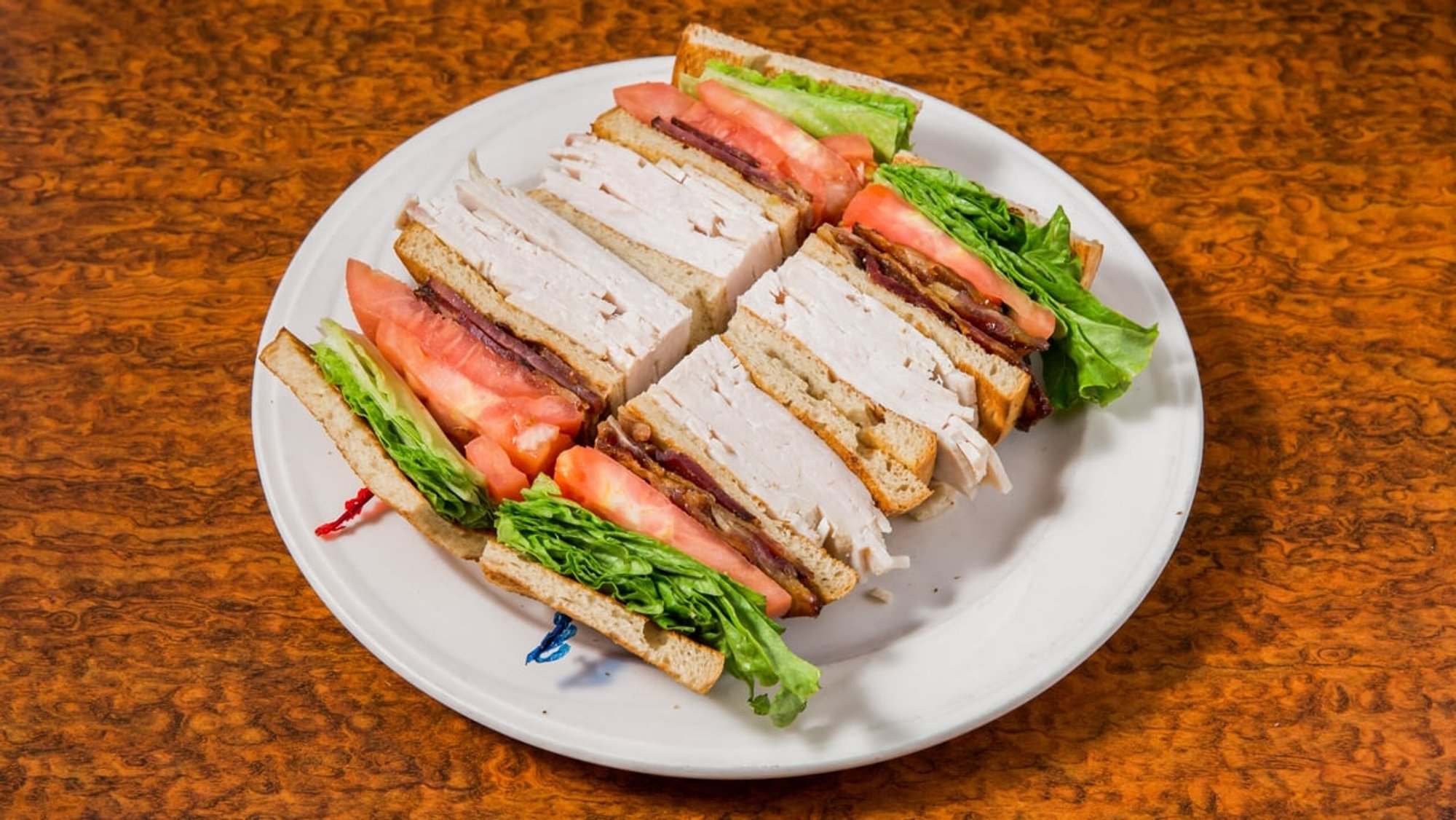 Sliced Turkey and Bacon Triple Decker