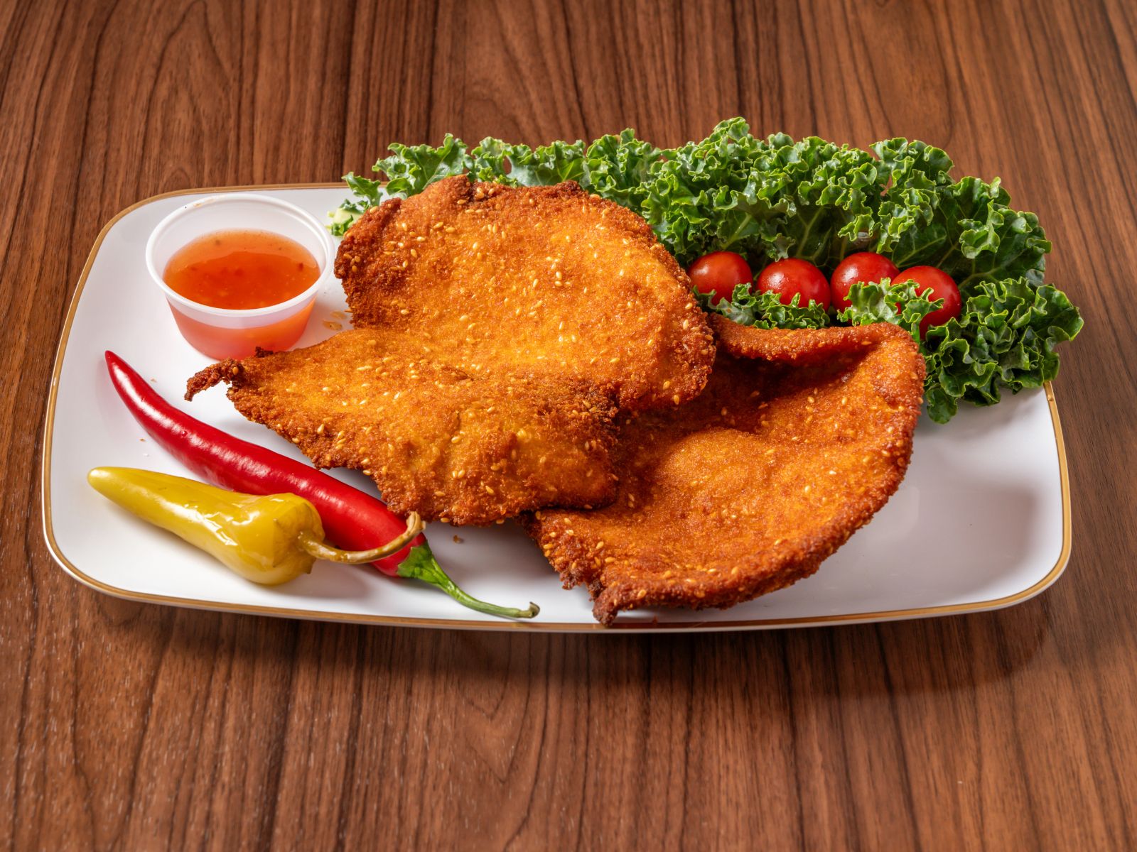Fried Schnitzel Platter (2 Pieces)
