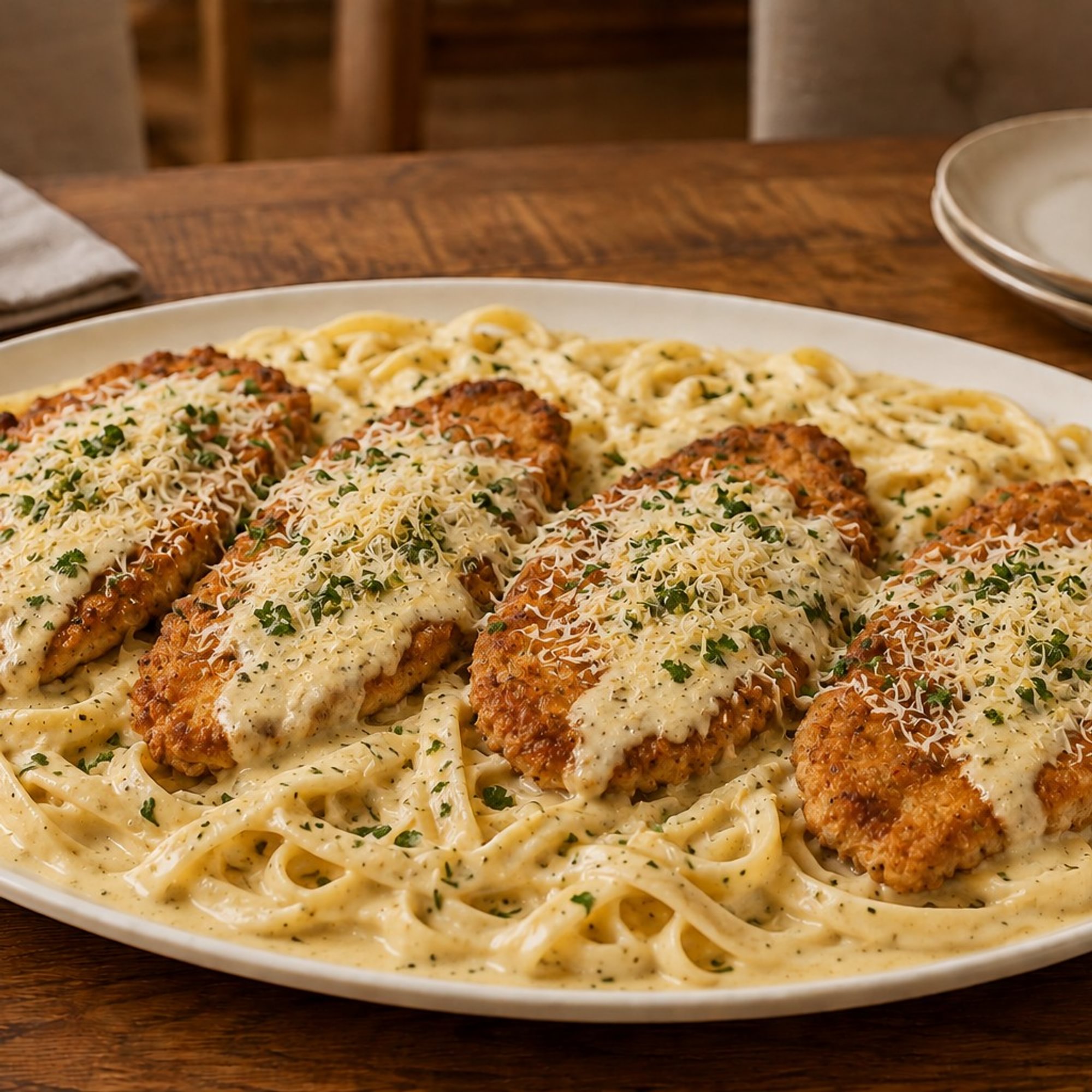 Chicken Milanese Alfredo Family Meal