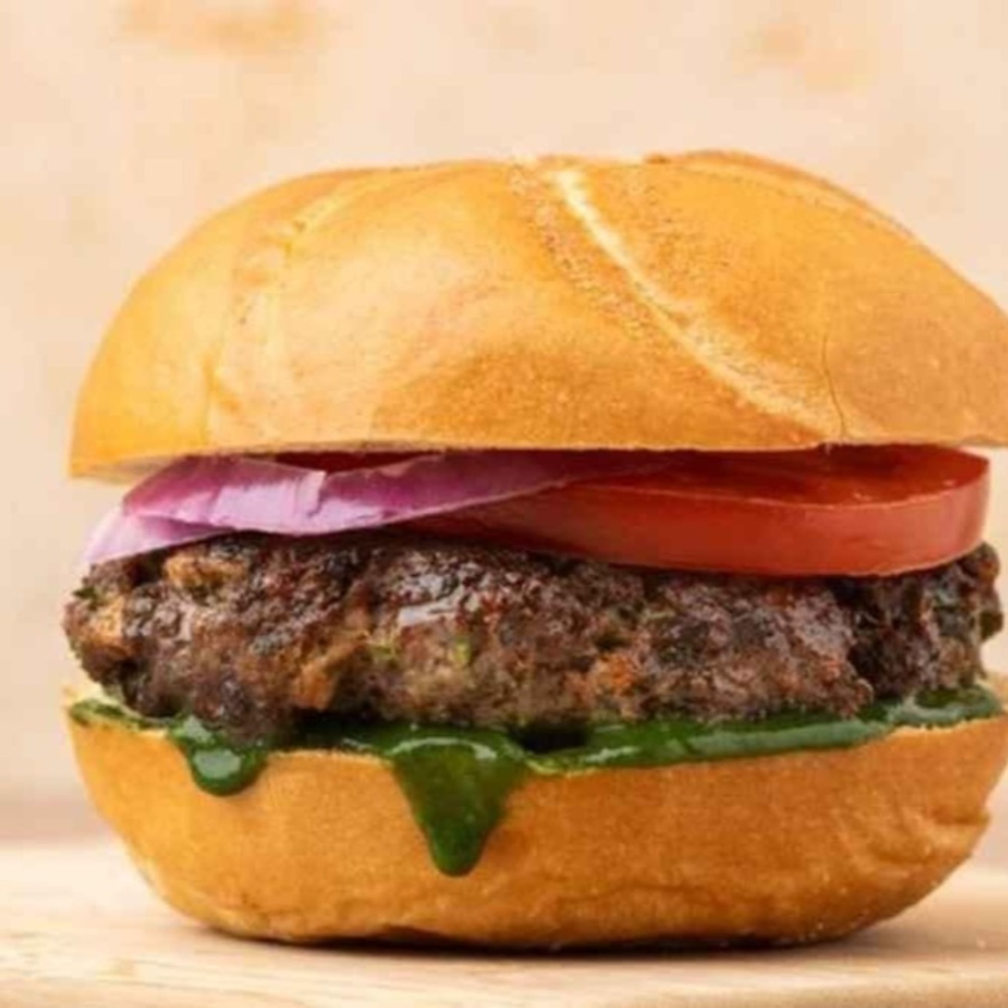 Lamb Masala Burger with Fries