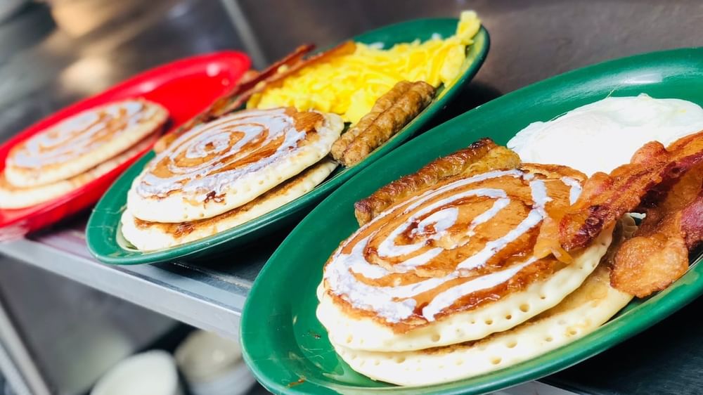 Cinnamon Roll Pancake Platter