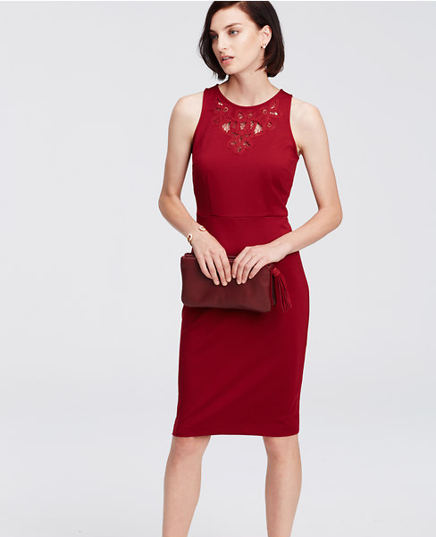 Lacy Ponte Sheath Dress