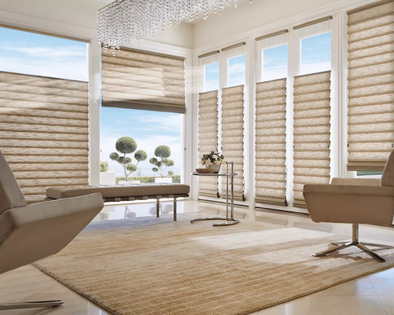 Sophisticated Comfort: Elevate Your Space with Roman Shades' Top-Down, Bottom-Up Elegance