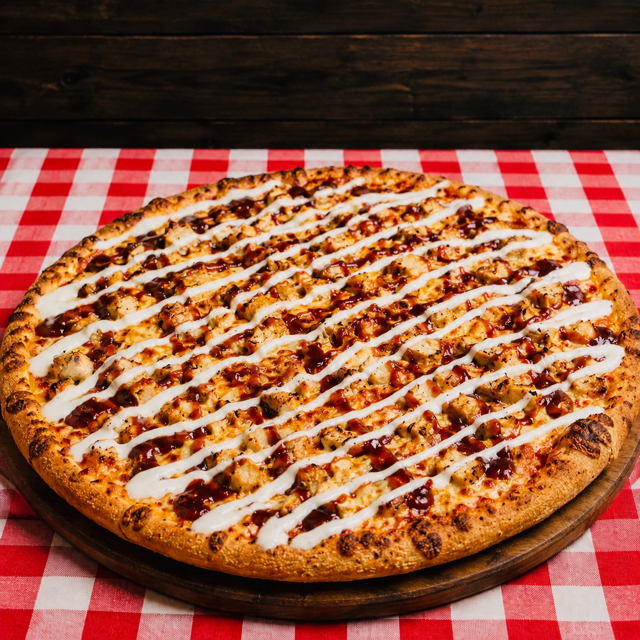 Large BBQ Grilled Chicken Bomb Pizza 14 (Greek Style)