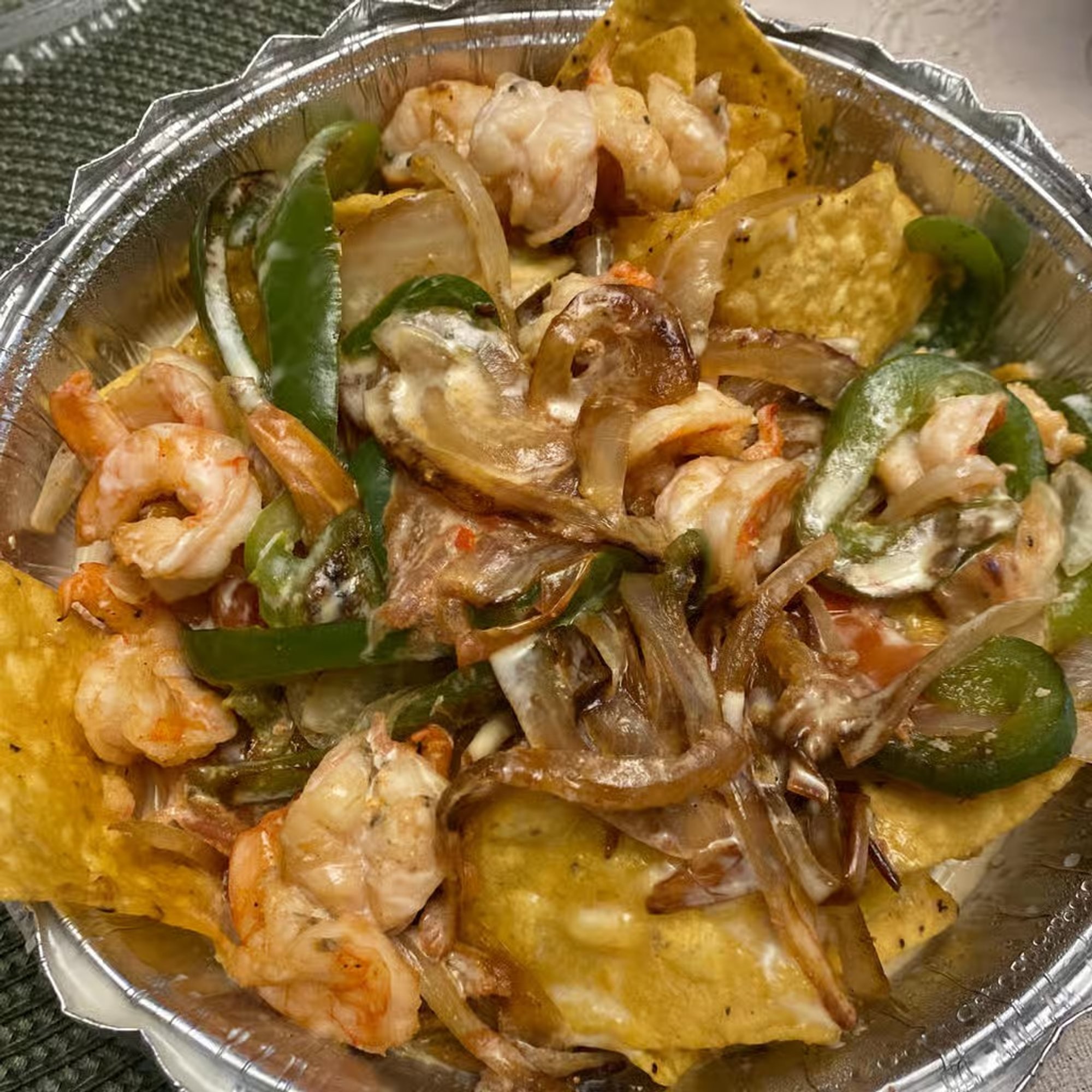 Shrimp Fajitas Nachos