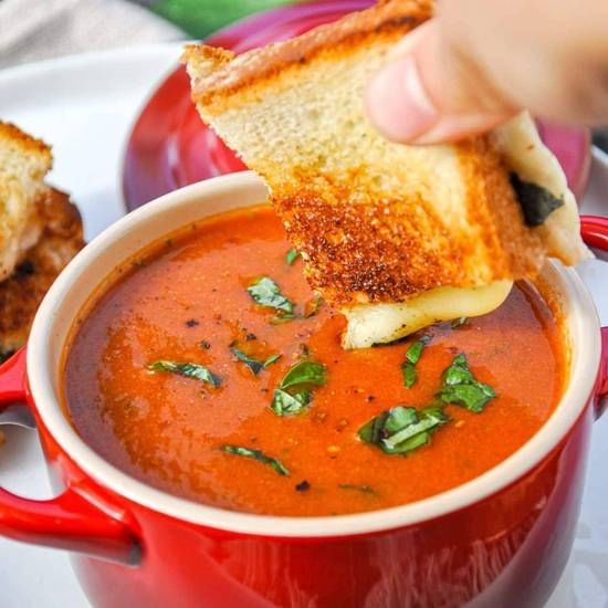 Tomato Basil Soup and Grilled Cheese Combo