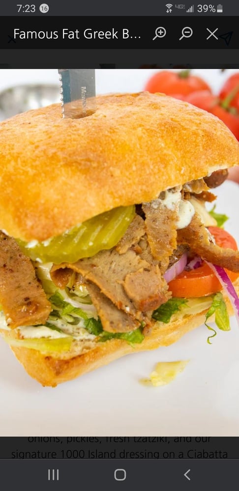 Famous Fat Greek Burger
