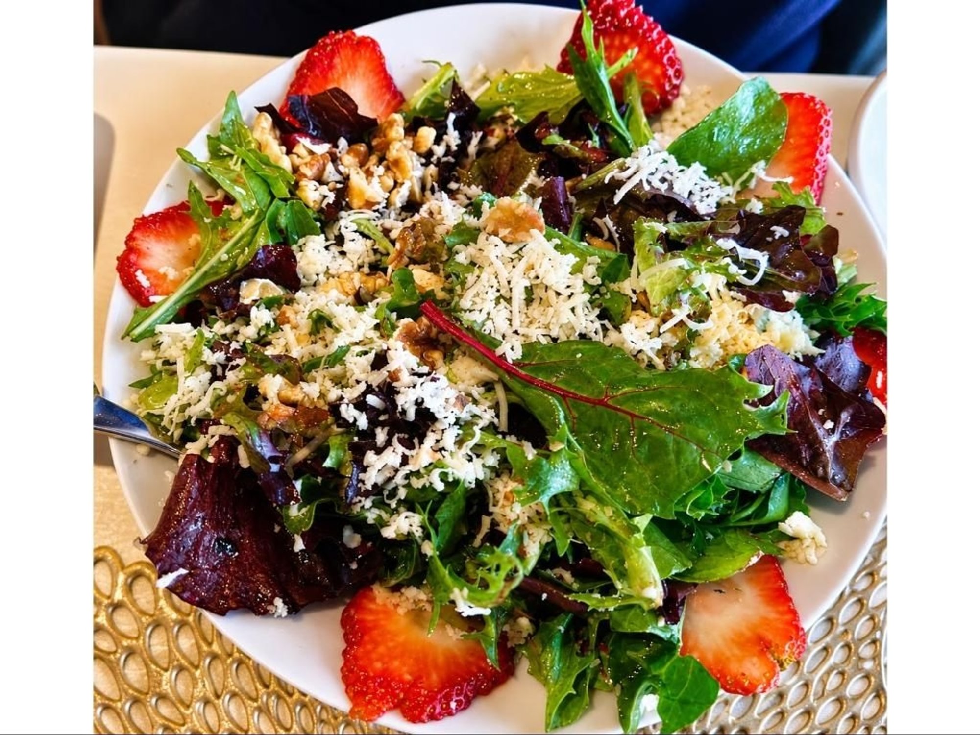 Organic Garden Strawberry Salad with Jack Cheese & Walnuts