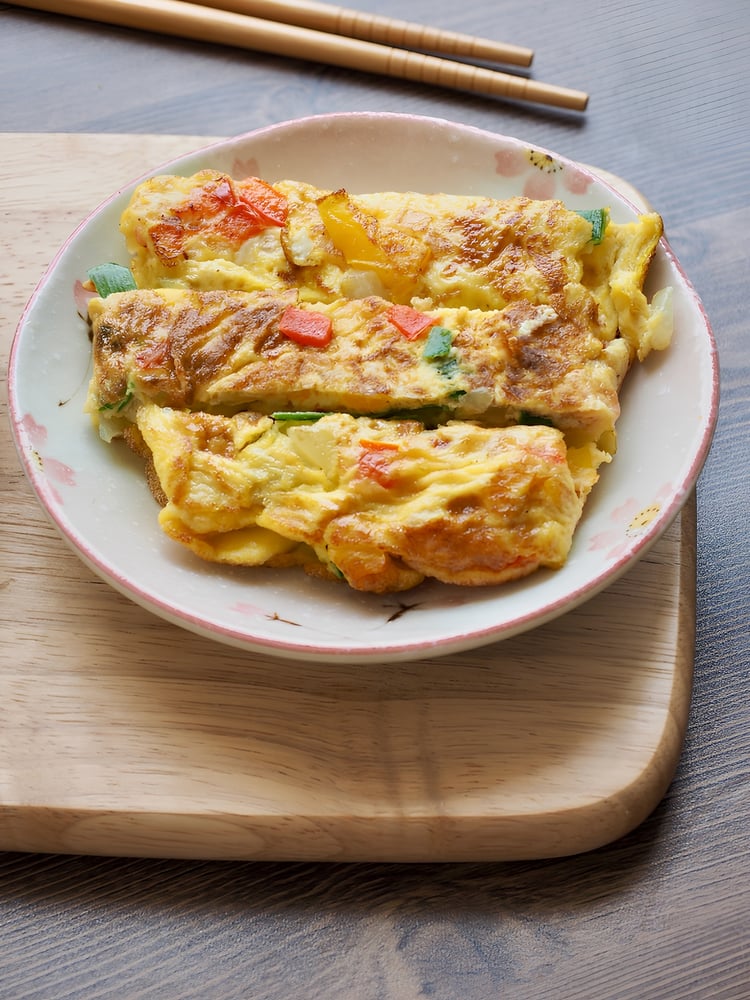 Onion and Peppers Omelette Breakfast