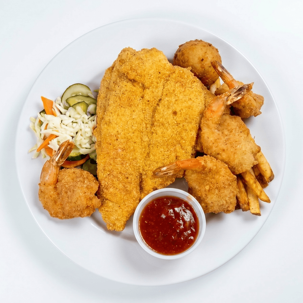 Fried Catfish and Shrimp Lunch