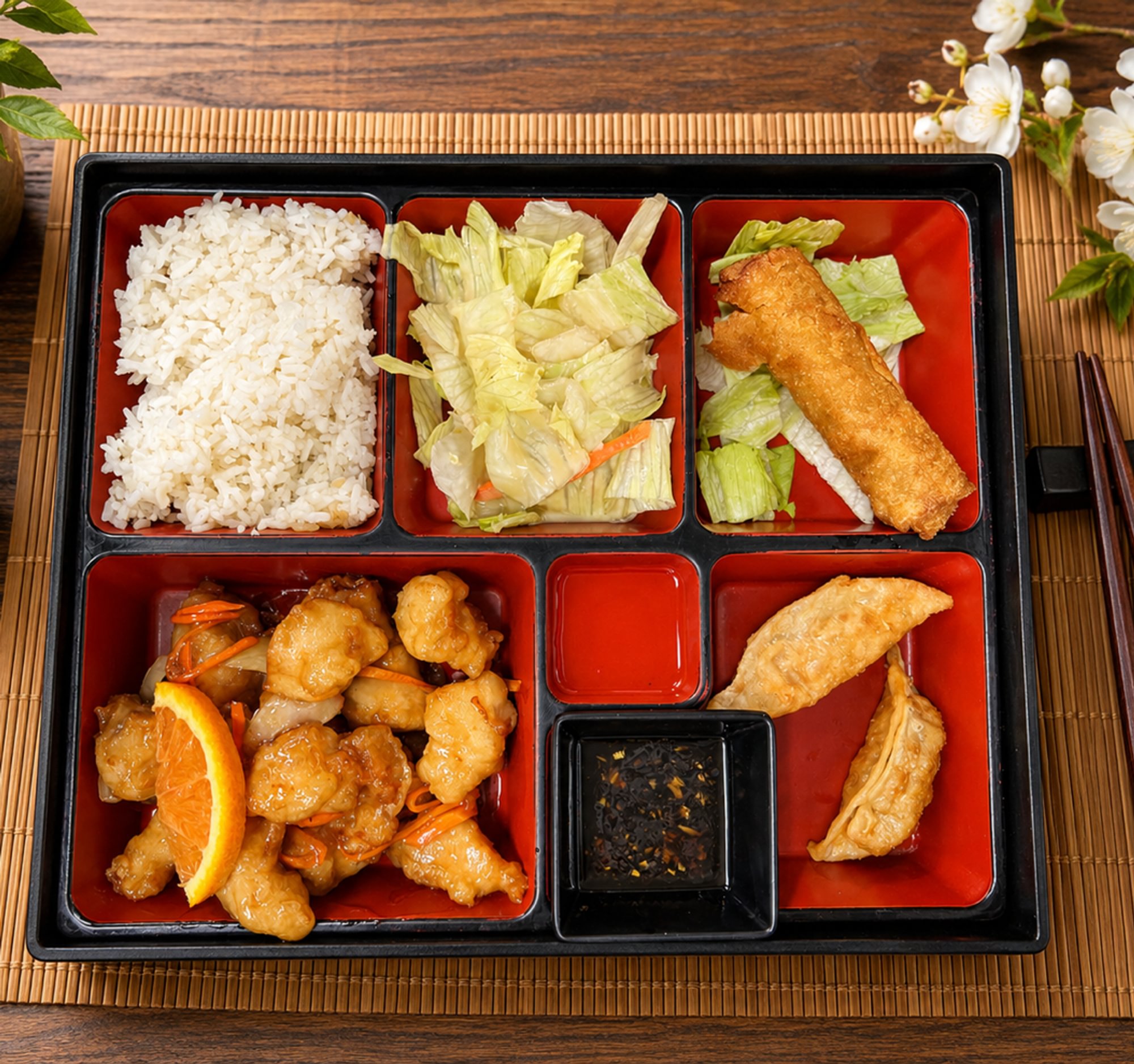 BB3. Orange chicken bento box