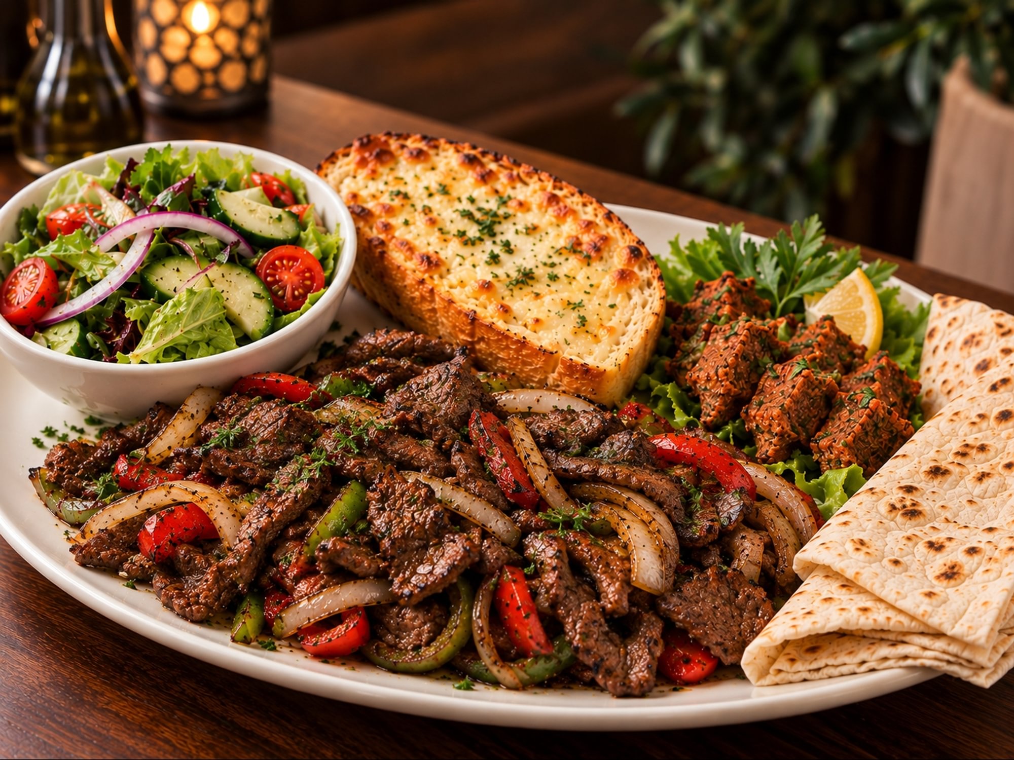 CELENOS BEEF STEAK SAJ KEBAB