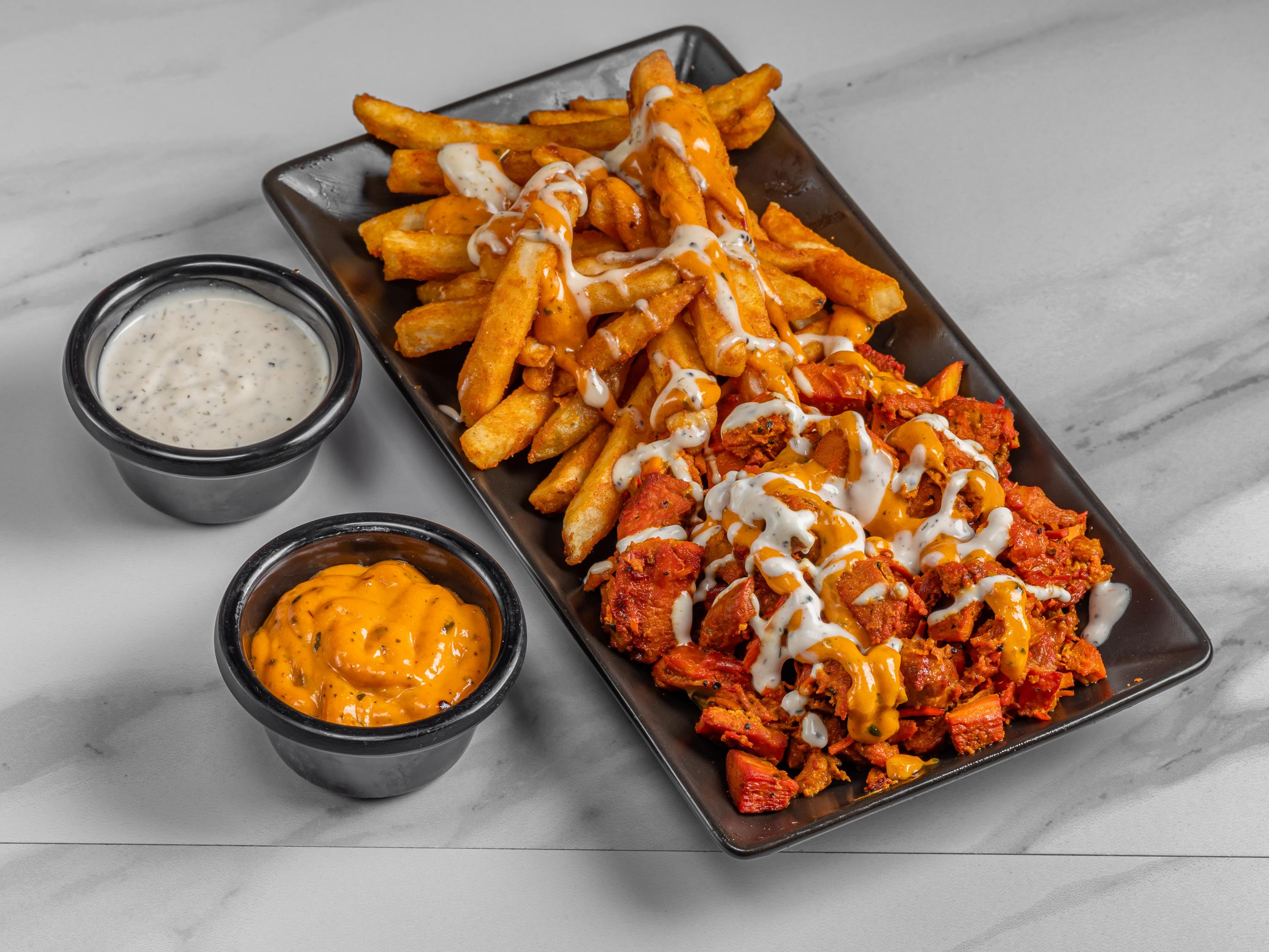 Chicken over fries