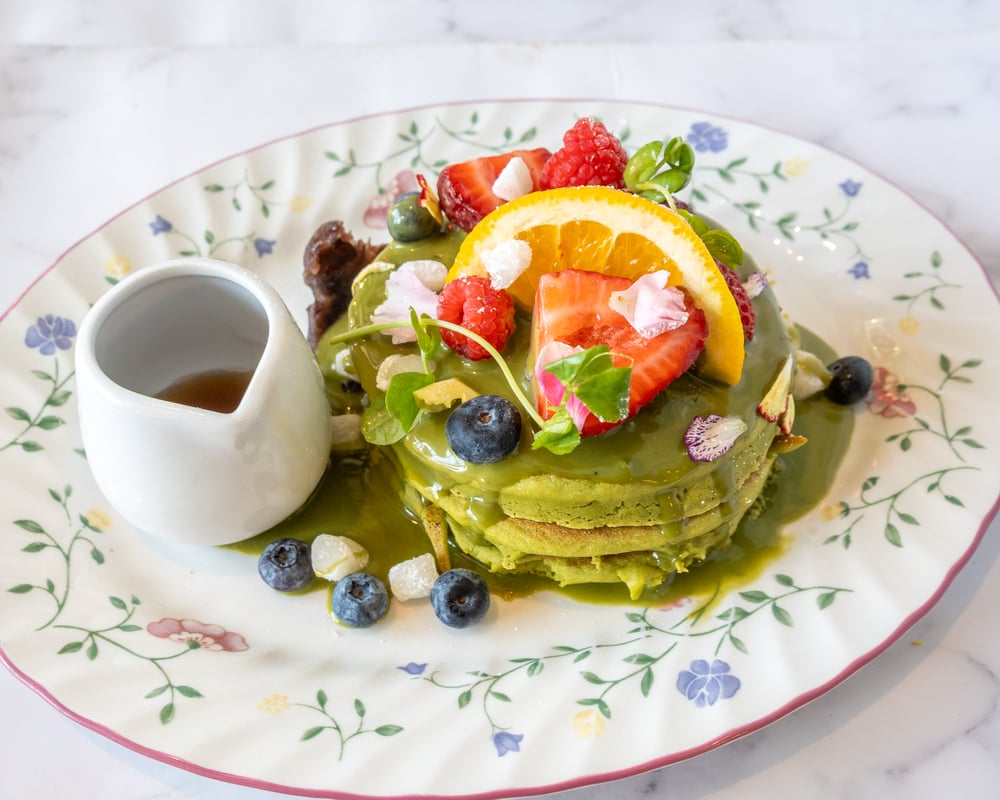 Matcha Mochi Pancakes