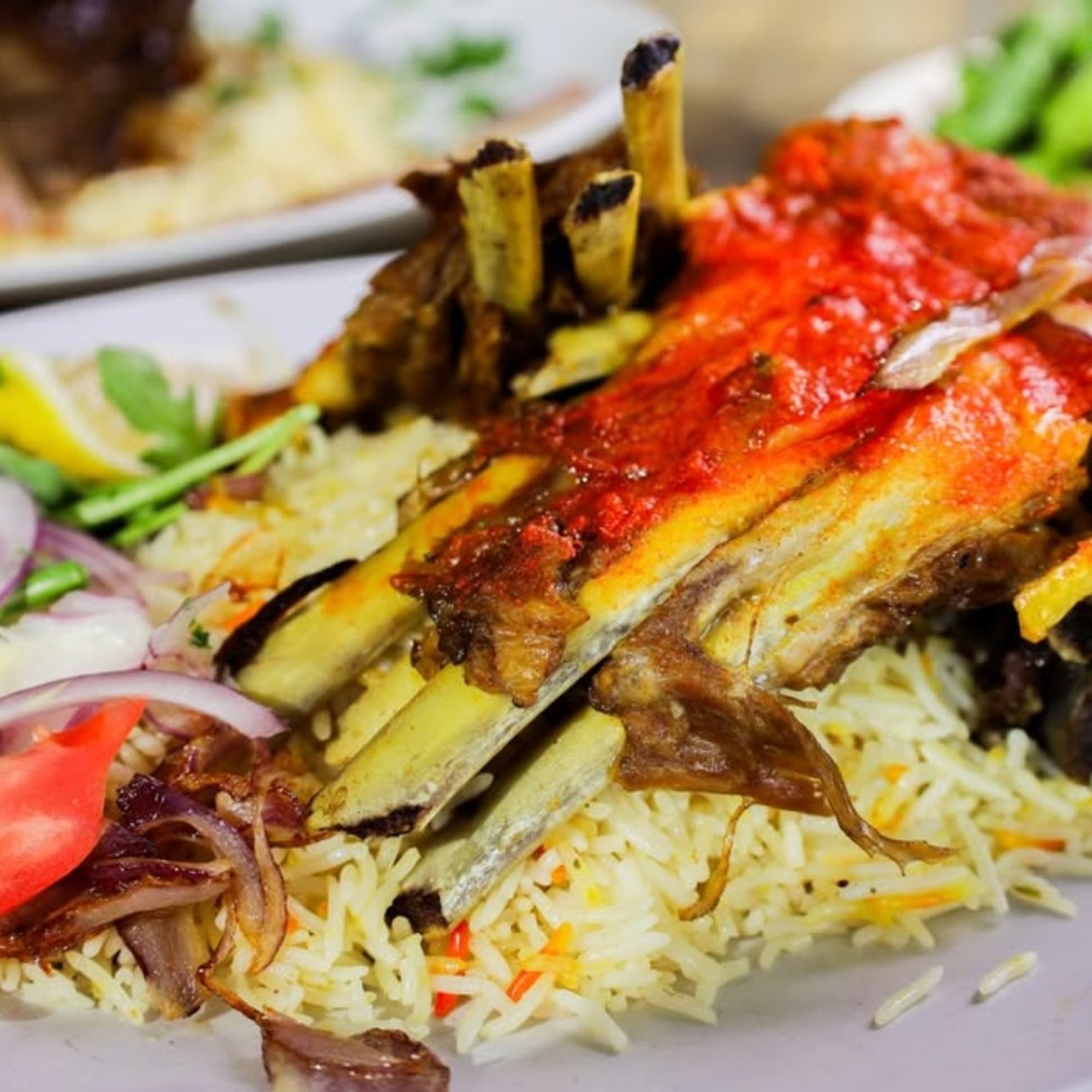 (LS) Lamb Chops Rice and Salad