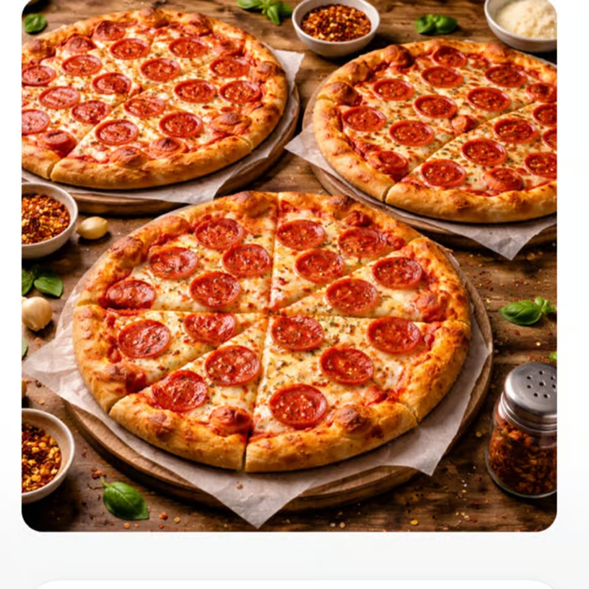 Three 16" Pizza with One Topping