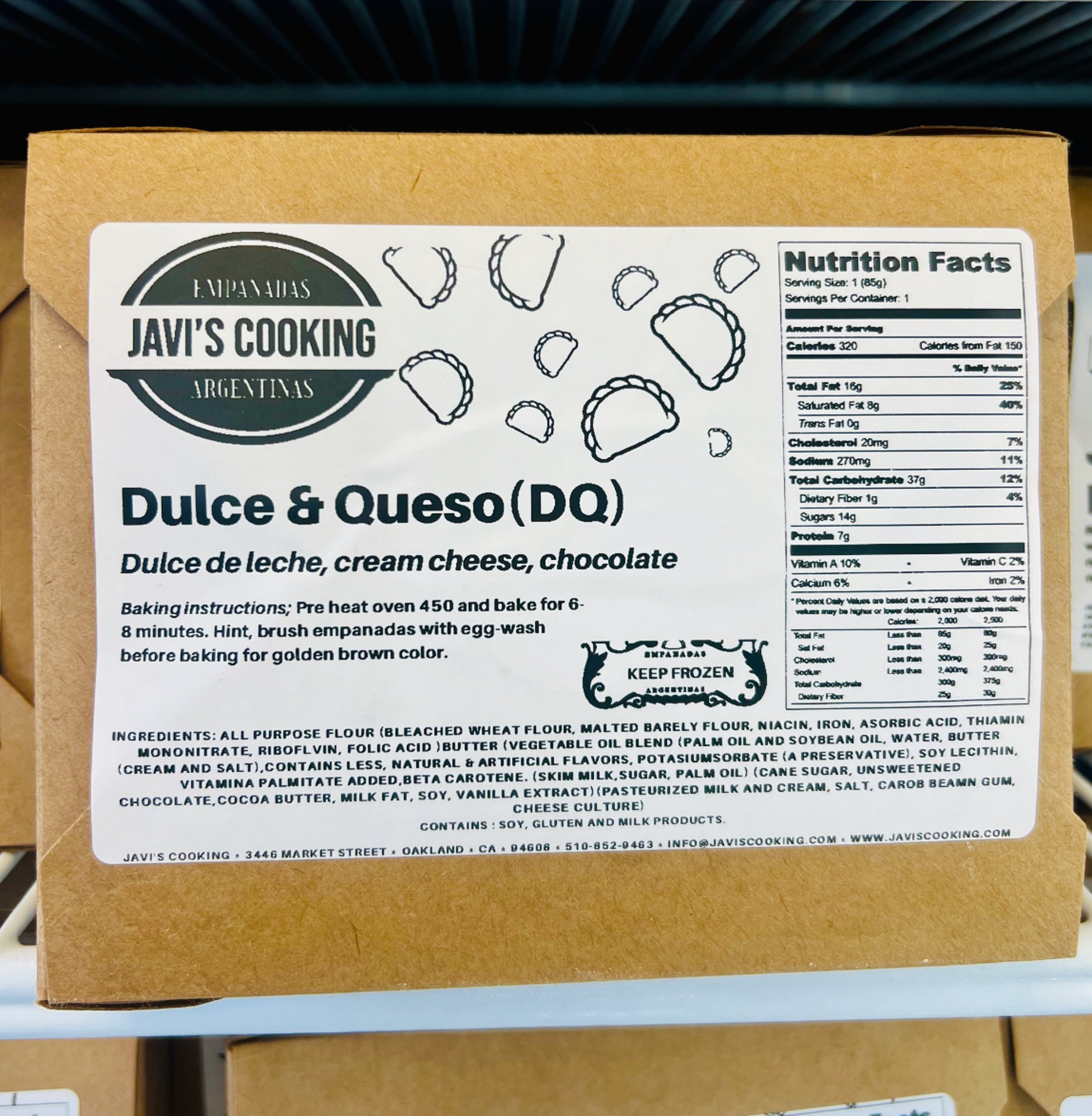 DULCE & QUESO (6pack) Frozen empanadas