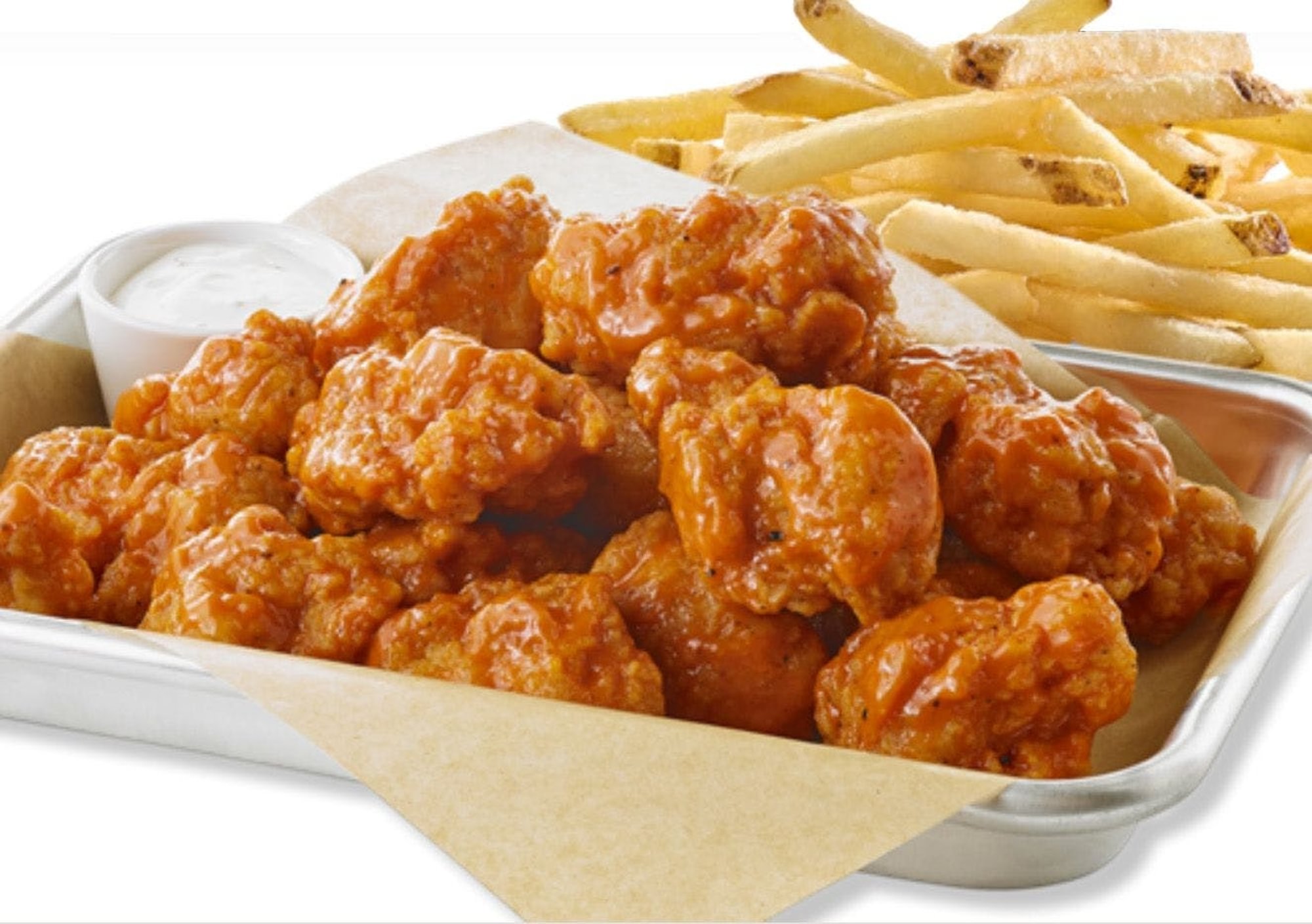 Buffalo Chicken Fingers with Fries