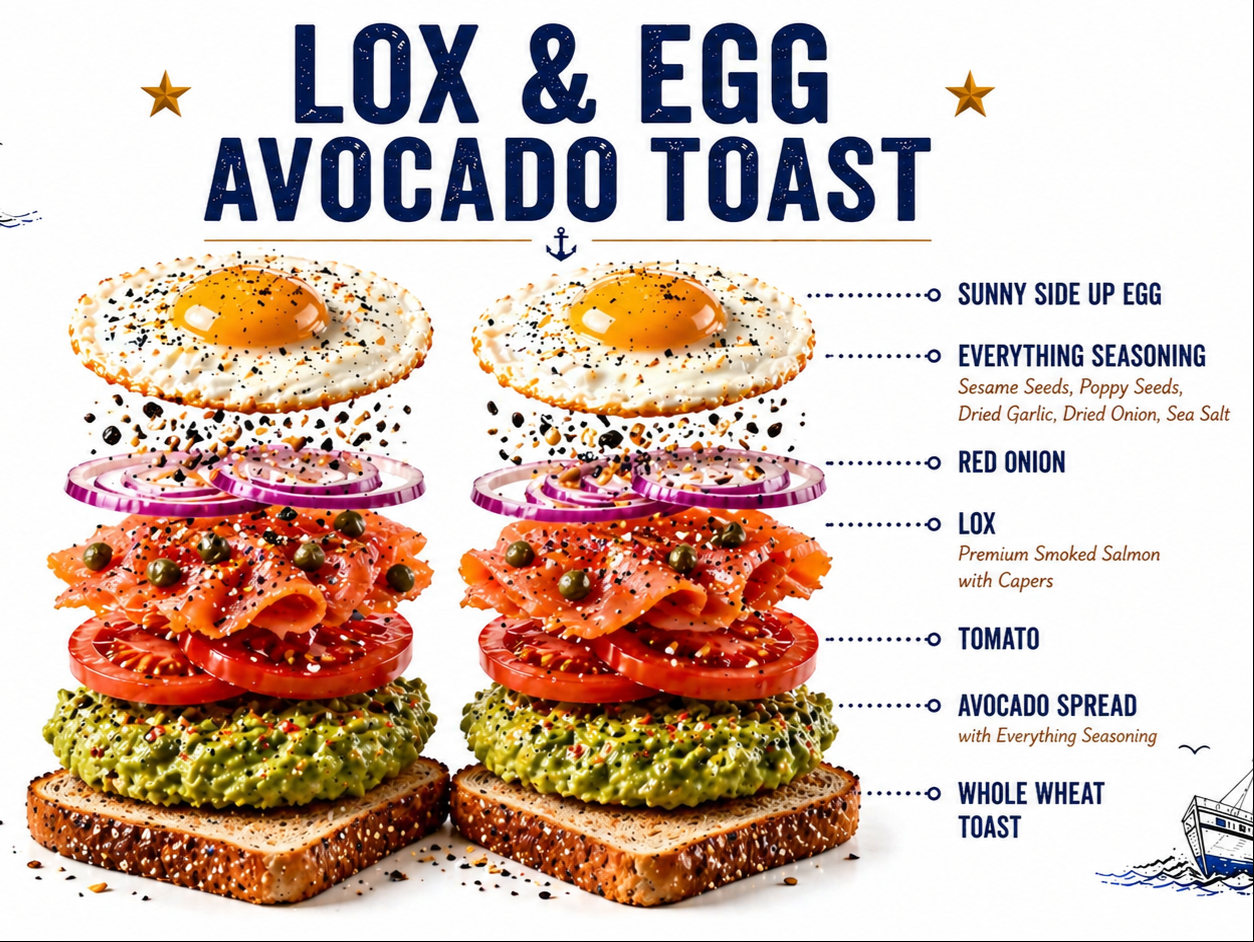 Avocado Toast with Lox and Eggs