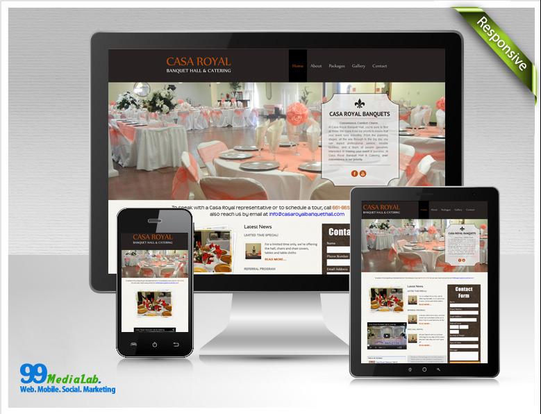Website Design and development for a banquet hall.