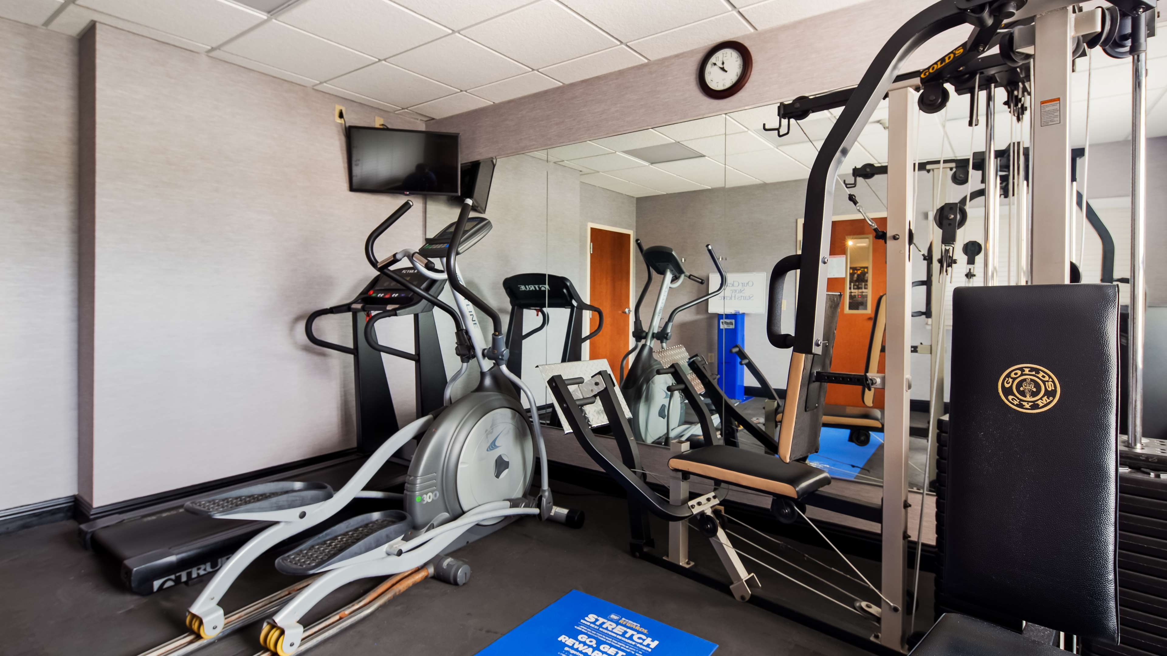 Keep fit on our treadmill or elliptical.