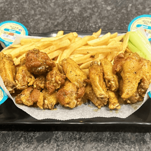 10 Pc Wings & Fries (Or Fried Rice)