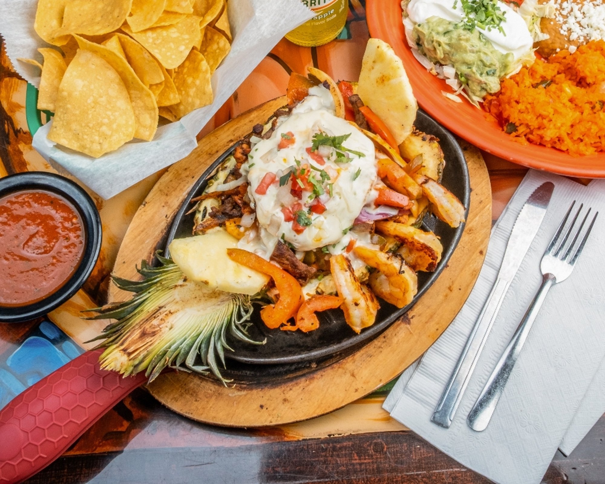 Pineapple Fajitas Steak-Chicken-Shrimp