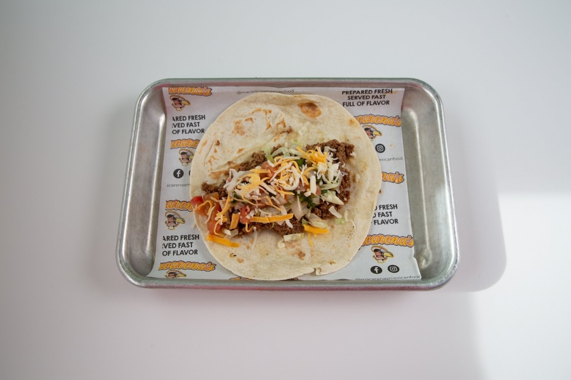 Soft tortilla beef taco