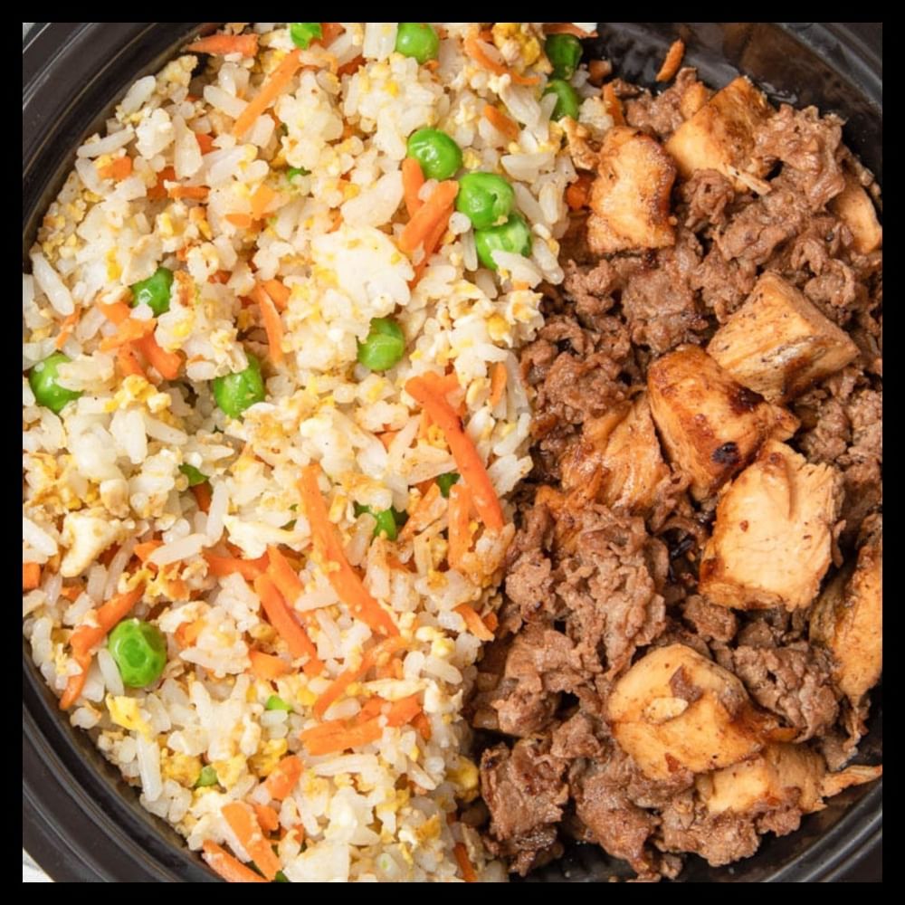 Plate - Chicken & Steak with Egg Fried Rice