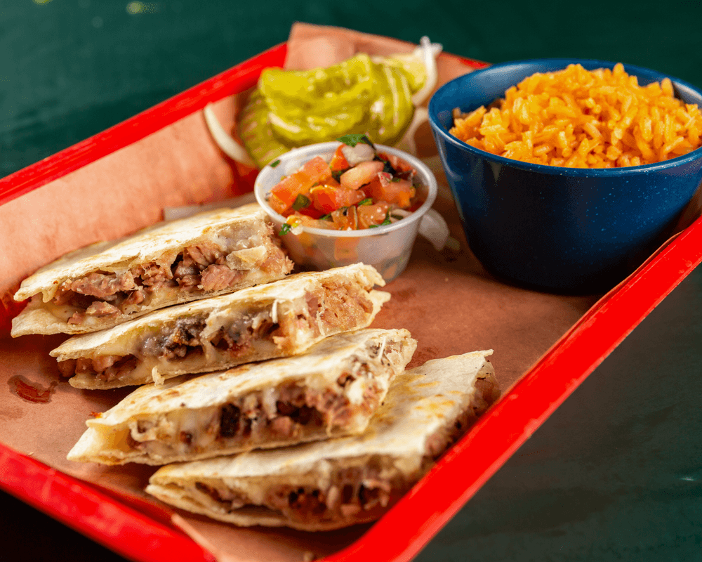 Kids Brisket Quesadilla, 1 Side & Drink