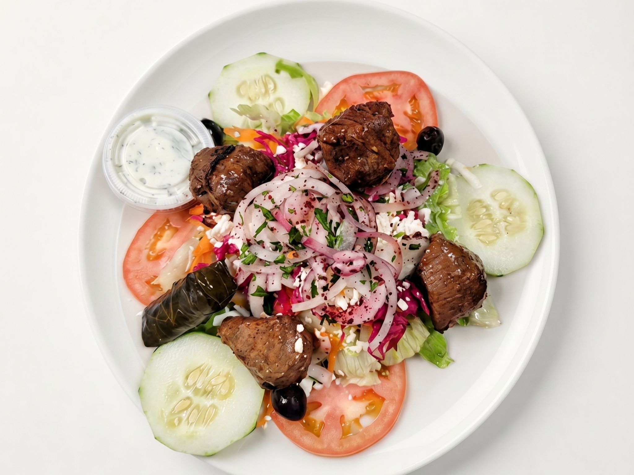 SM Greek Salad w/ Lamb Shish