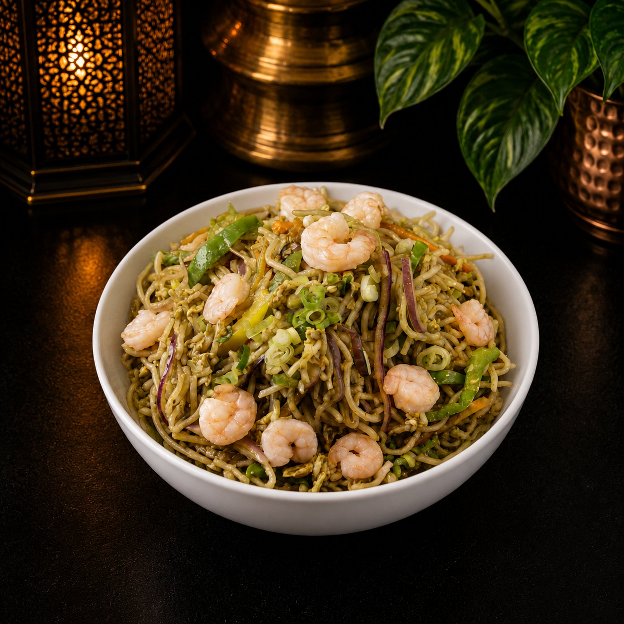 Gongura Shrimp Noodles (Sorrel Leaf Shrimp Noodles)