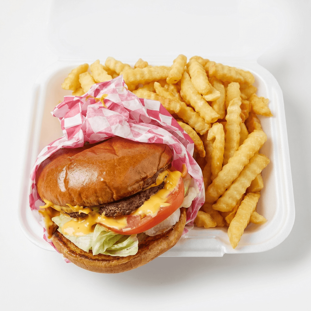 Cheese Burger with French Fries