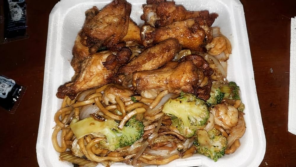 Wings and Lo Mein