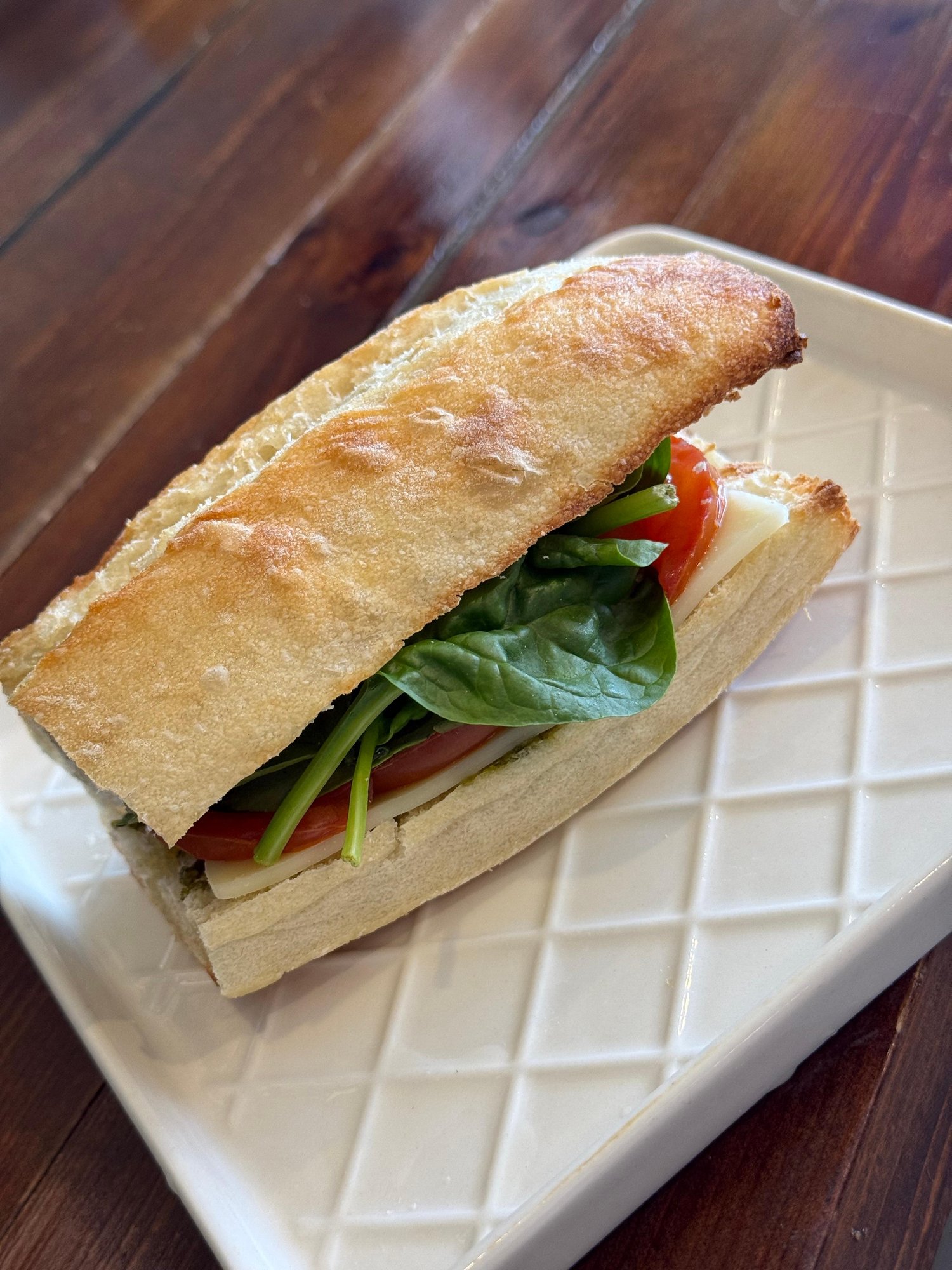 SPINACH PROVOLONE TOMATO SANDWICH