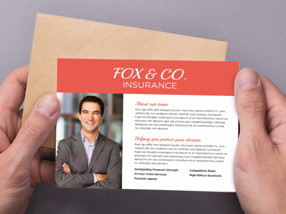 direct mail postcard for insurance providers