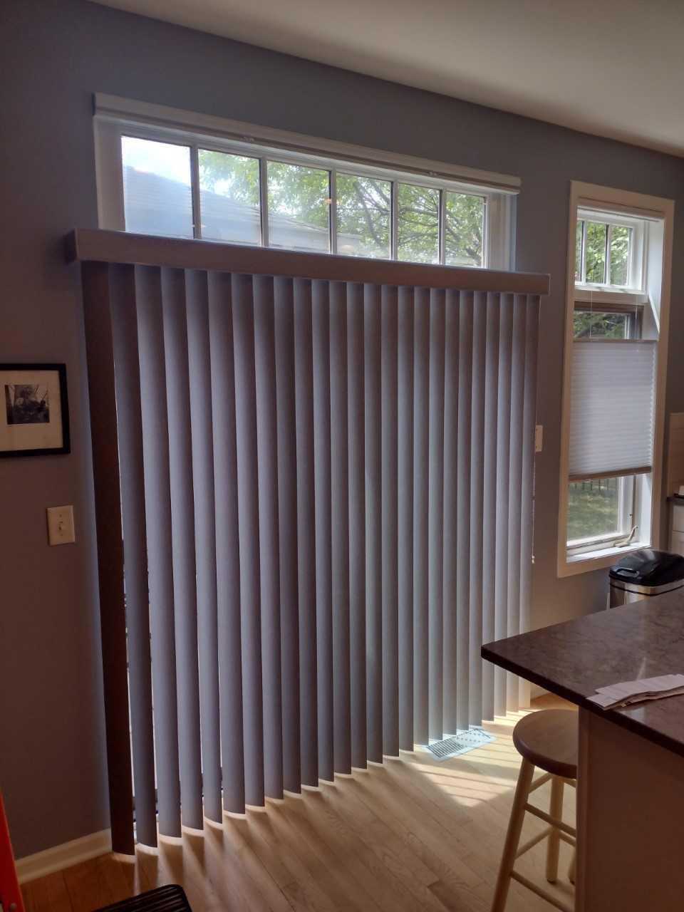 Vertical Blind below Transom