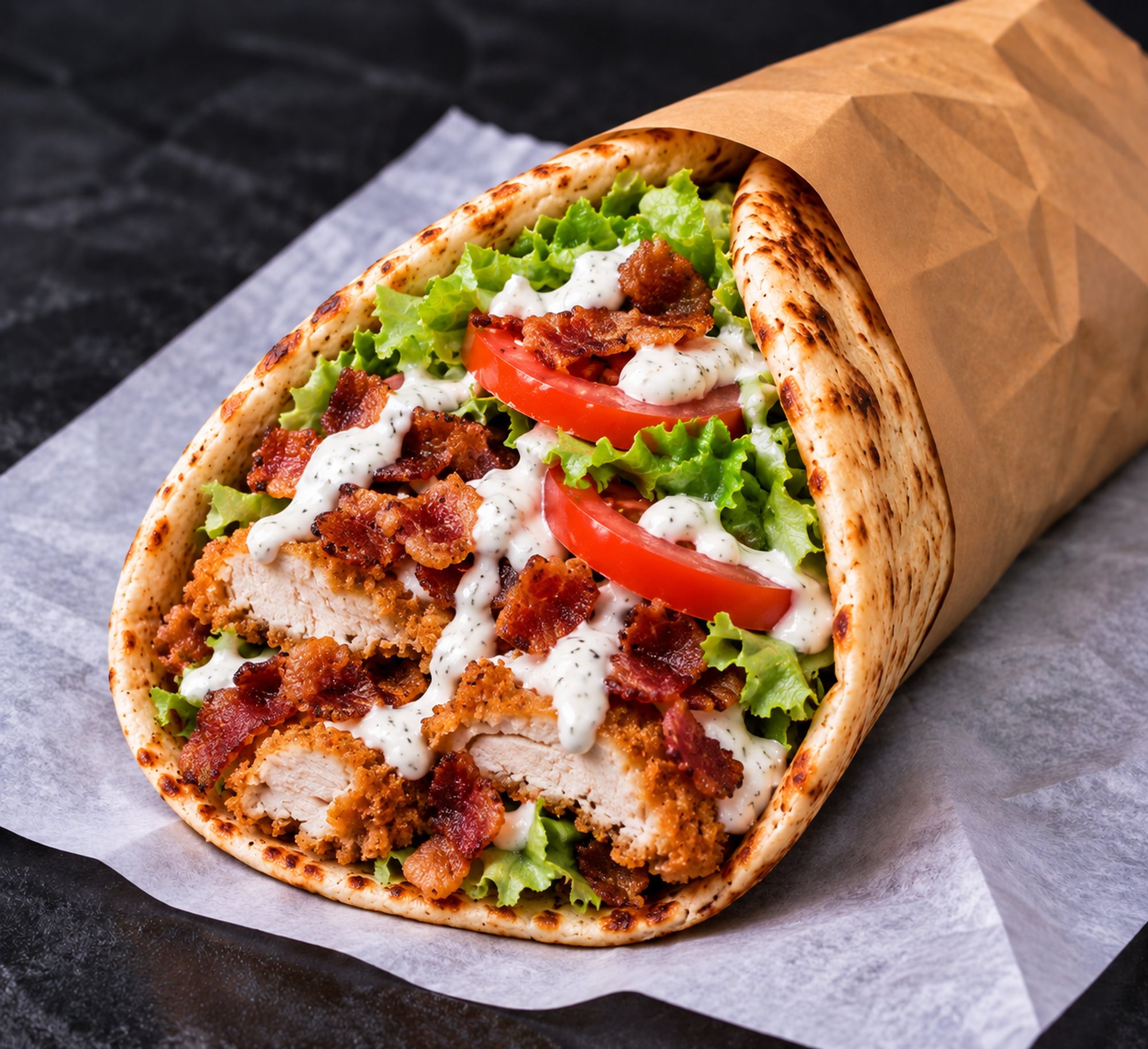 Chicken Bacon Ranch Pita