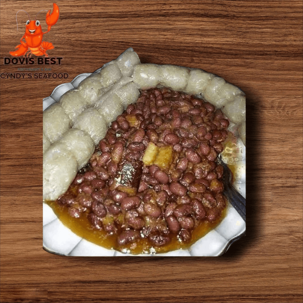 Bean Stew or Fried Beans with Puff Puff, Boboloh, Jollof Rice, or White Rice